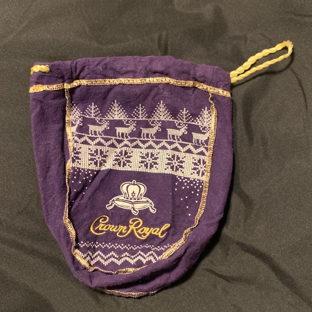 Crown Royal Purple Bag with Gold Embroidery